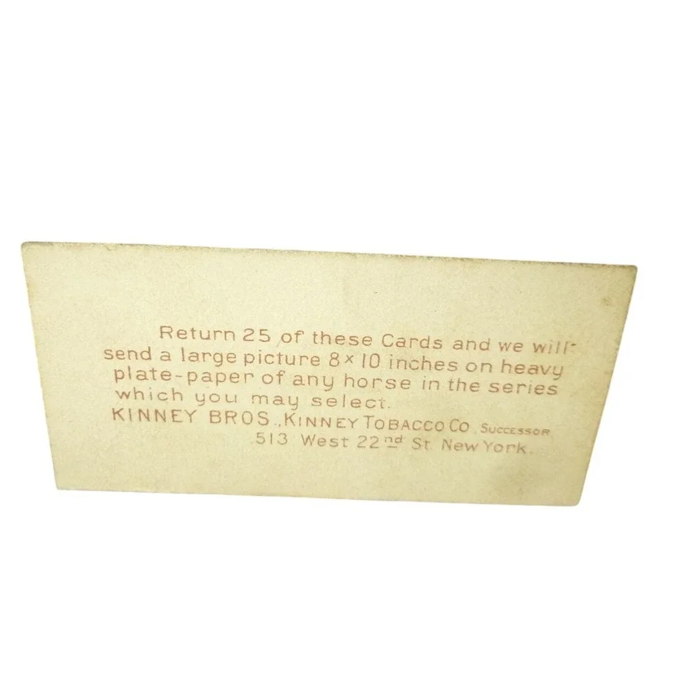 Antique Kinney Bro's Tobacco Card Tristan Horse Ascot 1883 Winner Geo Fordham‎
